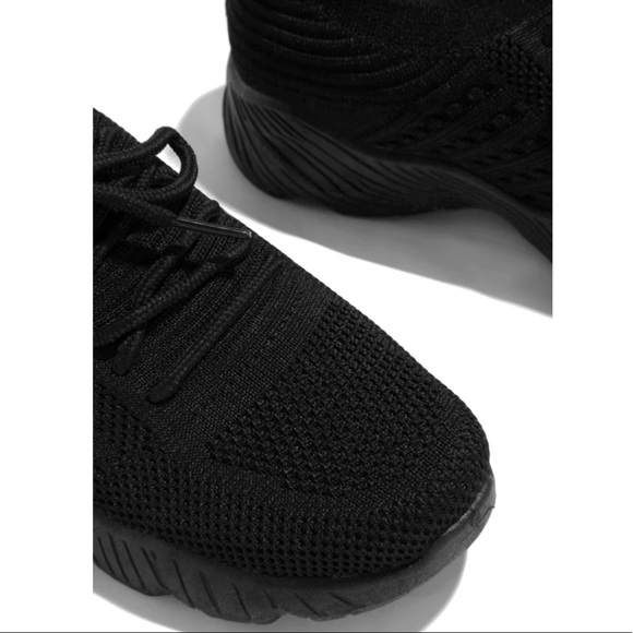 Black Slip On Comfy Athleisure Sneakers - Picture 4 of 10